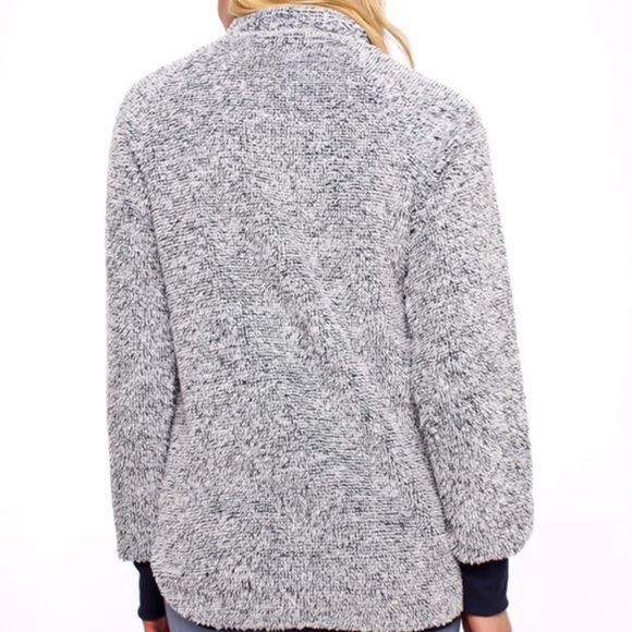 Navy Snap Up Fleece Pullover - Picture 2 of 3